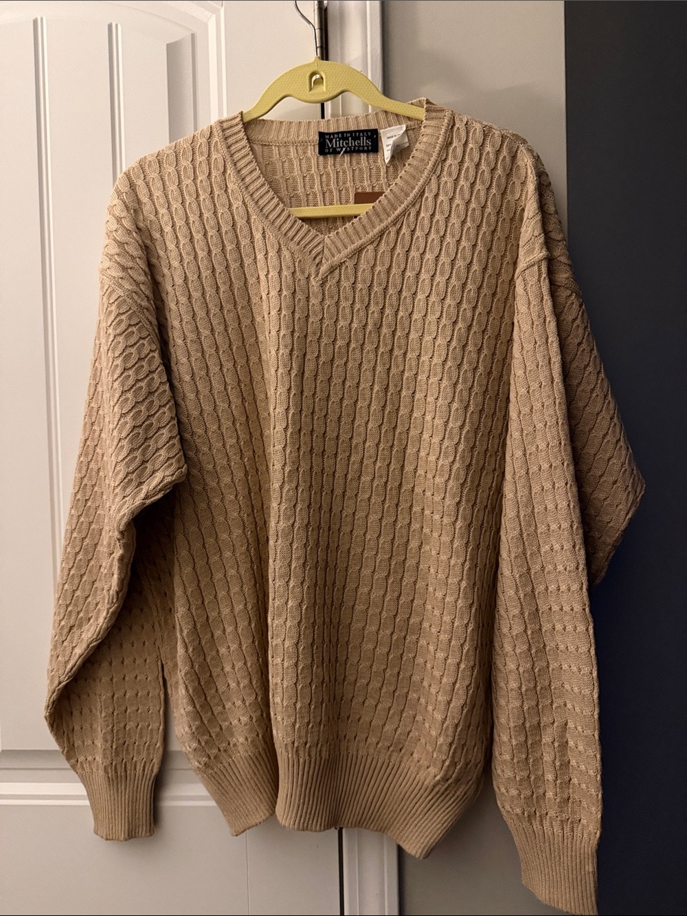 Mitchells of Westport Made in Italy Linen blend V neck Sweater XL